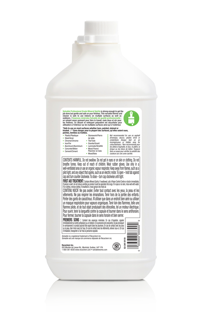 Mineral Spirits Made in Canada Solvable